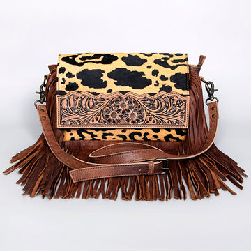 American Darling Clutch Hair on Hand Tooled Genuine Leather Western Women Bag Handbag Purse | Cute